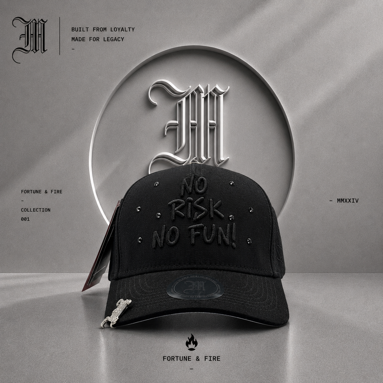 NO RISK NO FUN BLACK / VISOR GAMUZA