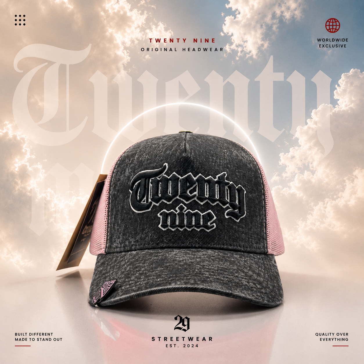 TWENTY NINE (NEGRO ACID/ROSADO)