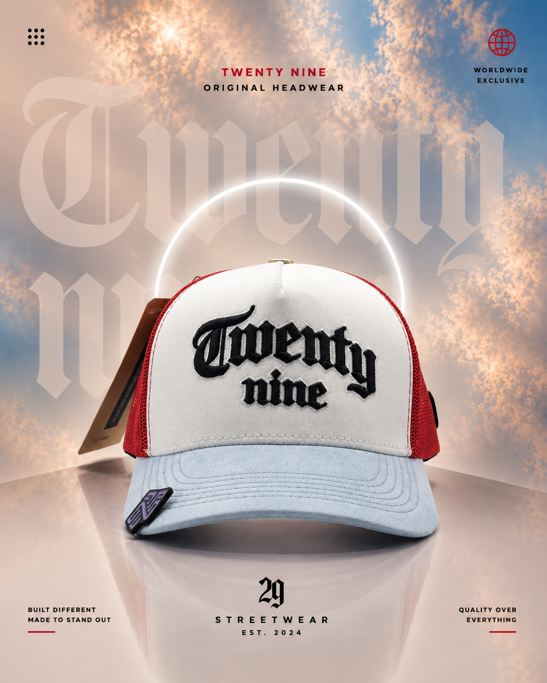 TWENTY NINE (ROJO,BLANCO,CELESTE)