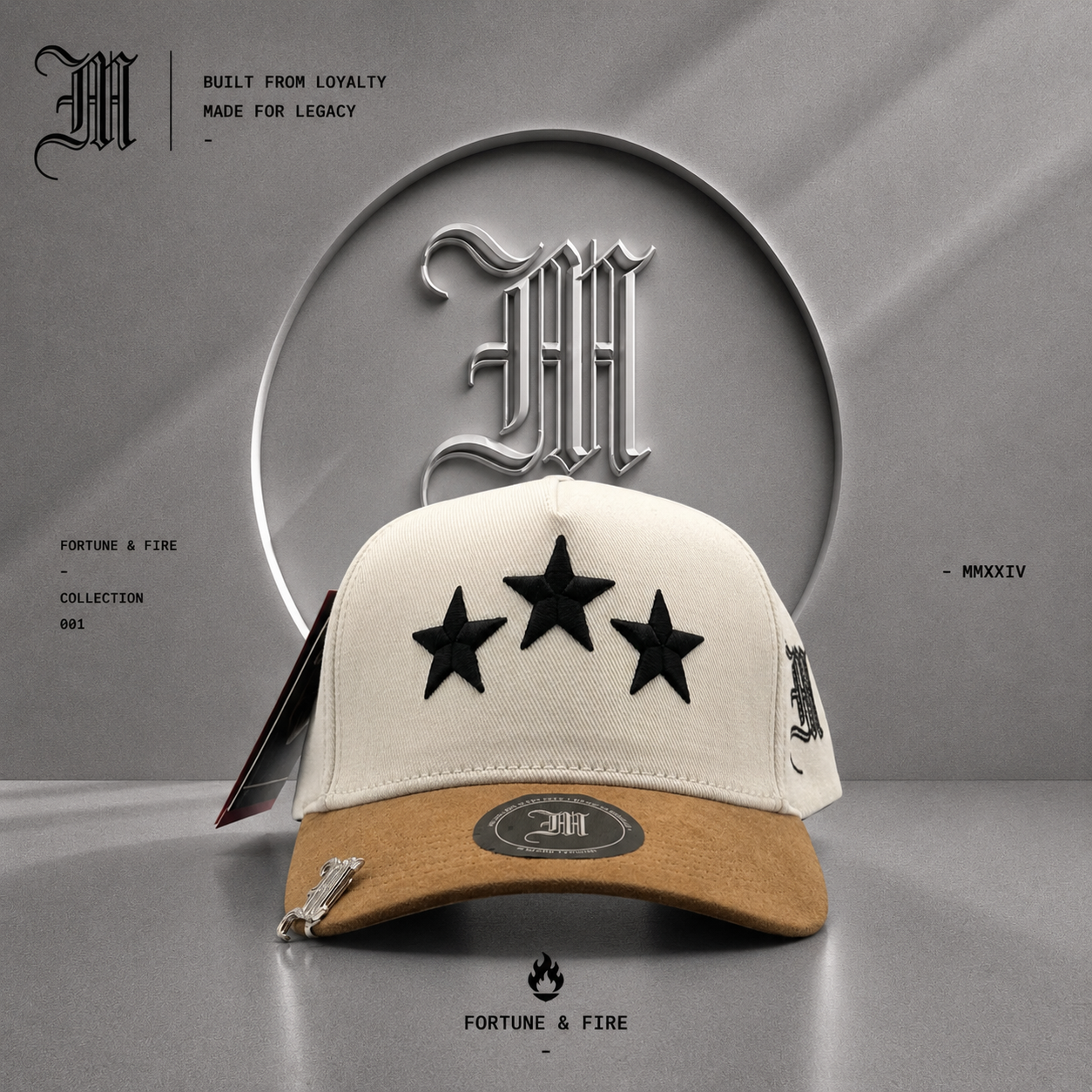3 ESTRELLAS BEIGE / VISOR GAMUZA