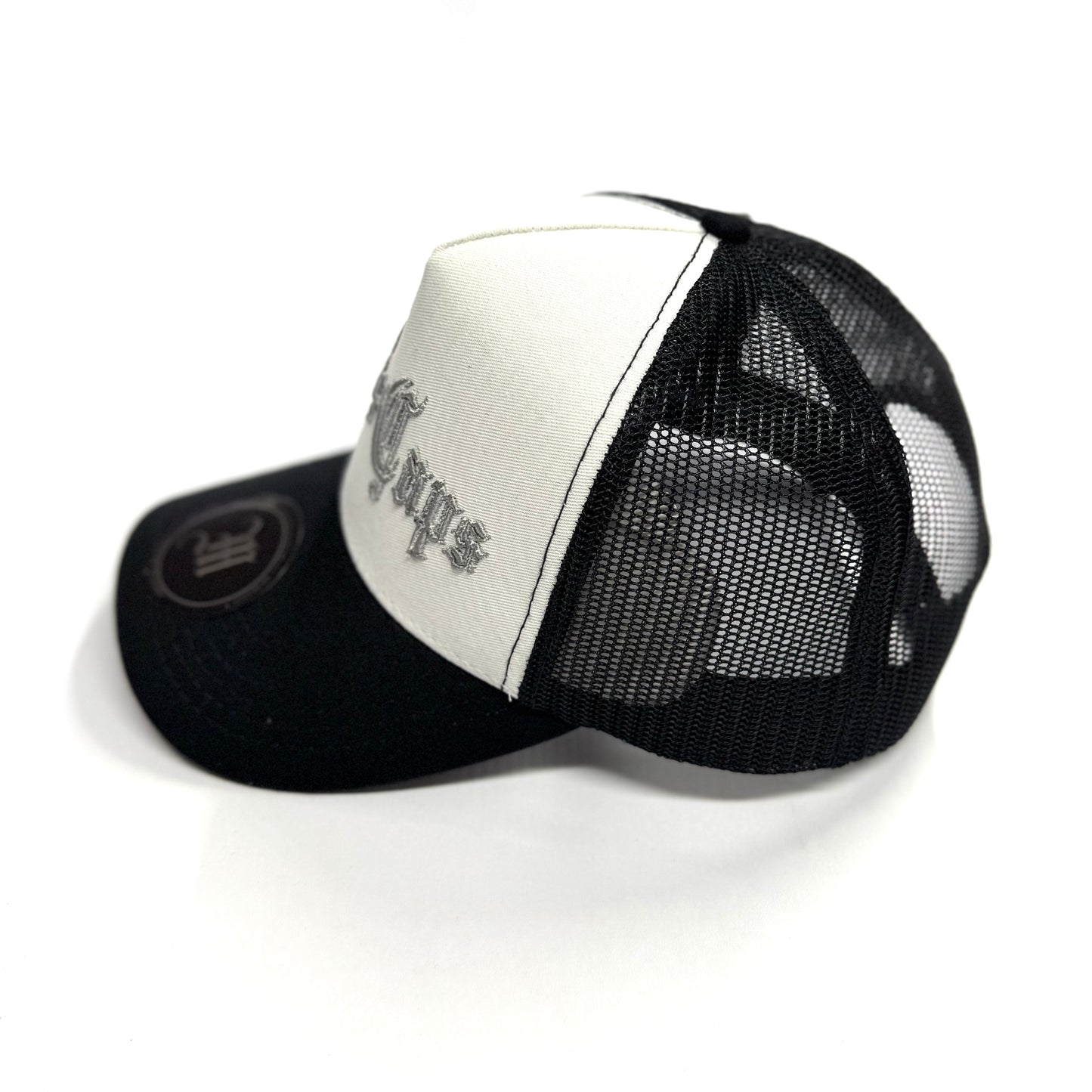 GORRA TRUCKER MELOS CAPS BLANCO Y NEGRO